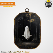 Vintage Halloween Ghost Octagon Wall Art Decor, Dark Academia Spooky Ghost on Sw picture
