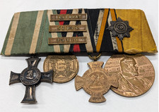 Original Pre-WW1 German/Prussian 4 piece Medal Bar - inc. Order of Albert picture