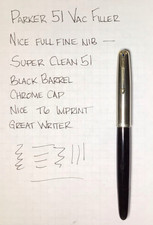 Parker 51 Vacumatic Filler Black Barrel Stainless Cap Outstanding Pen Restored picture