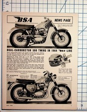 1964 BSA Cyclone 500 Competition Motorcycle Vintage Print Ad News Page picture
