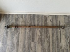 Antique French Catholic Processional Banner Pole Rod Bronze Finials circa 1900 picture