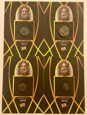 4 ZEUS ANCIENT COINS ONLY 95 MADE PIECES OF THE PAST like leaf metal pop century picture