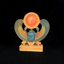 Egyptian Artifacts Rare ِAuthentic Pharaonic Winged Scarab Of Egyptian Khepri BC picture