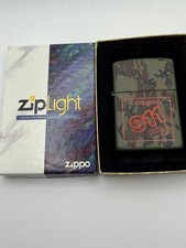 Vintage 1998 Emergency 911 Taylor County Camo Zippo Ziplight NEW B17 picture