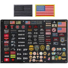 Black Tactical Patch Wall Board,Collapsible Tactical Patch Display, Hook and ... picture