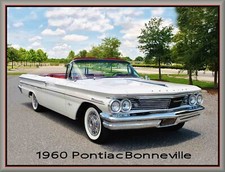 1960 Pontiac Bonneville convertible White, Toolbox - Refrigerator Magnet, 42 MIL picture