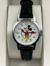 Vintage 1970s Bradley Mickey Mouse Mechanical Wind-Up Silver 24mm Watch picture