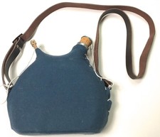 WWI FRENCH M1877 M1915 INFANTRY BLUE WOOLEN 2 LITER CANTEEN, COVER & CARRY SLING picture
