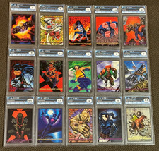 15 Slab Bundle of SKYBOX 1993 MARVEL MASTERPIECES - All Apex AI Graded 9+ picture