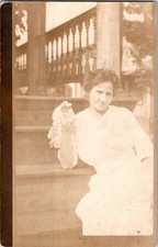 1907-20's RPPC WOMAN IDENTIFIED as GRANDMOTHER STAGNER REAL PHOTO POSTCARD picture