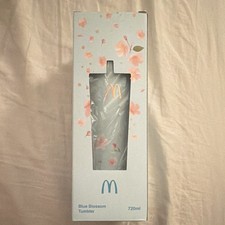 *BRAND NEW* McDonald's Blue Blossom Floral Tumbler Cup w/ Lid 720ml Blue/Pink picture
