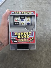 Vintage Radica Bandit Jackpot Slot Machine Bank Small Works picture