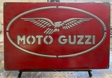 Moto Guzzi Vintage Metal Sign 15x24 Handmade 3D Aluminum Relief Garage Decor picture