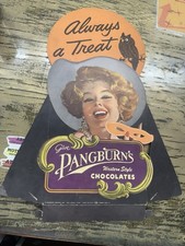 RARE Vintage Pangburn’s Halloween Candy Display Pin Up Mask Owl Advertising picture