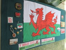 Vintage 1960s-1970's  Welsh  Souvenir cloth/ pins/ weight / magnets etc LOT picture
