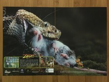 Zapper PS2 2002 Print Ad/Poster Official Video Game Promo Art Snake Eating Mouse picture
