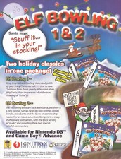 2005 Elf Bowling 1 & 2 Video Game Promo Art Print Ad picture