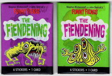 FUNNY FIENDS SERIES 2 THE FIENDING BOTH VARIATION PACKS ALA TOPPS UGLY STICKERS picture