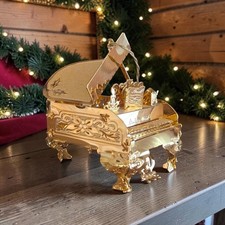 1994 Danbury Mint Gold Plated  Christmas Ornament BABY GRAND PIANO picture