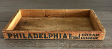 Vintage Philadelphia Brand Cream Cheese Wooden Advertising Tray Kraft Foods Prim picture
