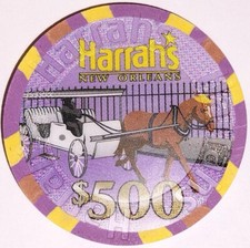 1 Harrah's New Orleans $500 Paulson Casino Poker Chip Louisiana Gaming Clay BCC picture