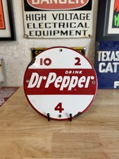RARE Vintage Antique Dr. Pepper 10-2-4 Porcelain  Round Sign picture