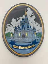 Vintage 1970s Walt Disney World Cinderella Castle Glass Souvenir Plate Disneyana picture