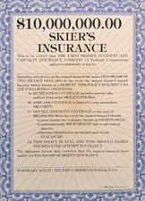 VTG 1990 MIKE ST. LAWRENCE SKIERS INSURANCE POLICY Blank Novelty Lot Of 30 *RARE picture