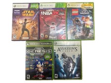 Xbox 360 5 Game Lot Sonic Genesis LEGO Jurassic World NBA 2K14 Star Wars AC picture