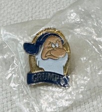 L@@K NIB VTG 1994 Disney VHS Release Snow White and the Seven Dwarfs Grumpy Pin picture