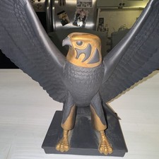 Vintage 1988 Falcon of the Nile Egyptian Horus Falcon Statue Black Gold picture