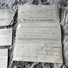 Original: wAR 1940's CERTIFICATE of FITNESS letter cards &  SELECTIVE SERVICE picture