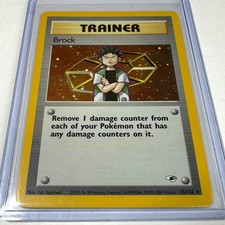 Pokemon TCG Trainer Brock Holo Card 15/132 Gym Heroes NM Never Played picture