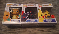 Funko Pop Pokémon 3 Pack Lot Dragonite 850 Zorua 1032 Pikachu GameStop Diamond picture