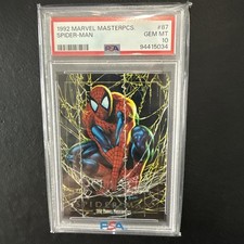SkyBox 1992 Marvel Masterpieces Spider-Man #87 PSA 10 Gem Mint Trading Card picture