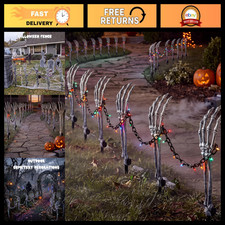 34 Pcs Halloween Outdoor Skeleton Hand Fence Decorations Stake Kit - Spooky Deco picture