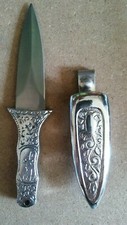 Engraved Silver Boot Athame Knife Dagger Wicca Wiccan Pagan Altar picture