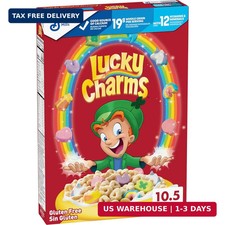Lucky Charms Gluten Free Cereal with Marshmallows, Kids Breakfast Cereal, Made w picture