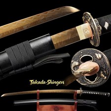 HandForged golden sanmai Blade Japanese Katana brass Tsuba Sword razor sharp picture