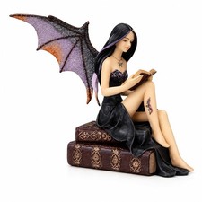 Comfy Hour Fairyland Collection 9” Reading Book Dark Fairy Witch Figurine picture