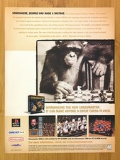Chessmaster PS1 PC Game Boy 1999 Vintage Print Ad/Poster Chimp/Ape Playing Chess picture