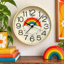 Vintage 1980's Spartus Rainbow Cloud Wall Clock 10