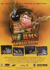 Worms Armageddon PS1 Nintendo 64 N64 Playstation 1 Dreamcast PC Promo Ad Poster picture