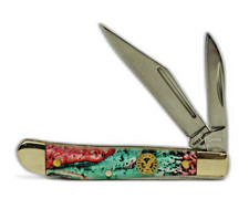 NEW COLORS - EAGLE EDGE Pocket Knife, Small Peanut Style - TWO Blade, 2.75