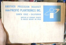 1960s Pacific Plantronics MS20 / T30 Airplane Pilot Headset Aviation IN BOX Vtg picture