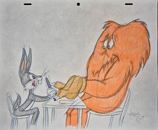 Hair-Raising Hare Original Art Virgil Ross Bugs Bunny Gossamer Merrie Melodies picture
