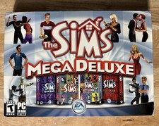 The Sims Mega Deluxe - PC CD - EA 2004 - Windows XP or 98 - Box, Manual, Bonus picture