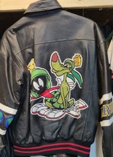 Rare Vintage Marvin the Martian and K9 leather jacket L picture