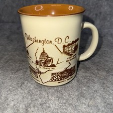 VINTAGE WASHINGTON DC NATION'S CAPITOL SOUVENIR CERAMIC COFFEE MUG MADE IN JAPAN picture