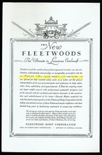 1929 GM's Fleetwood Coach Builder Vintage Ad 